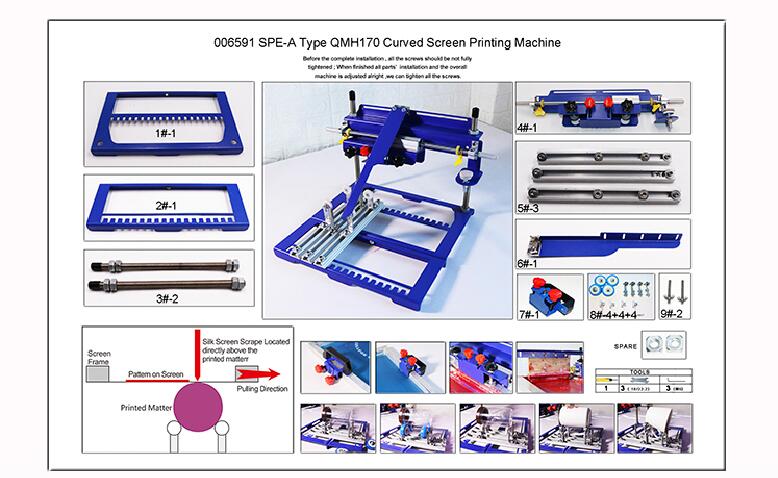 006591 SPE-A Type QMH170 Curved Screen Printing Machine