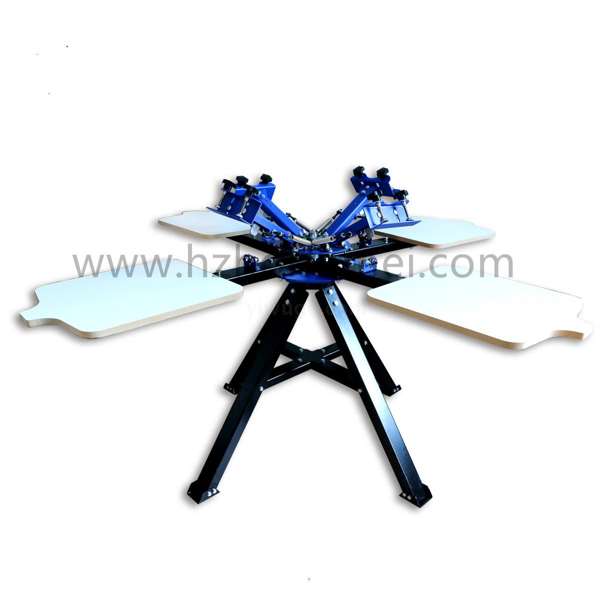 M442L Floor Type Four Color Four Station Double Wheel Screen Printing Machine