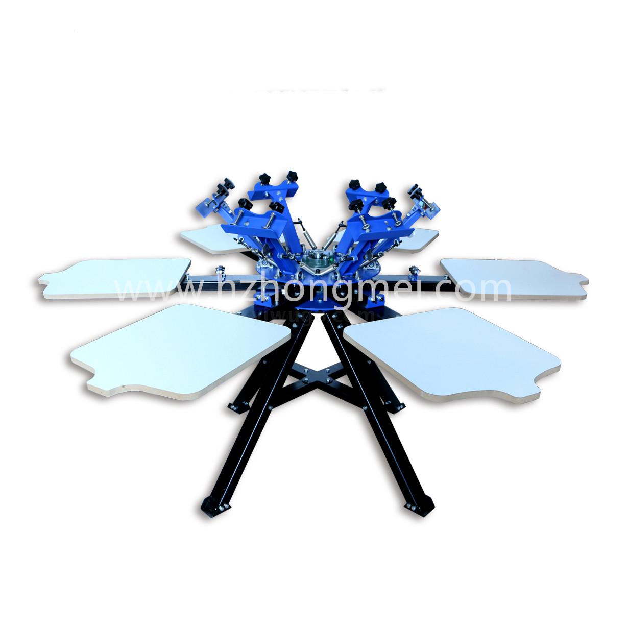 M662L Floor Type Six Color Six Station Double Wheel Screen Printing Machine