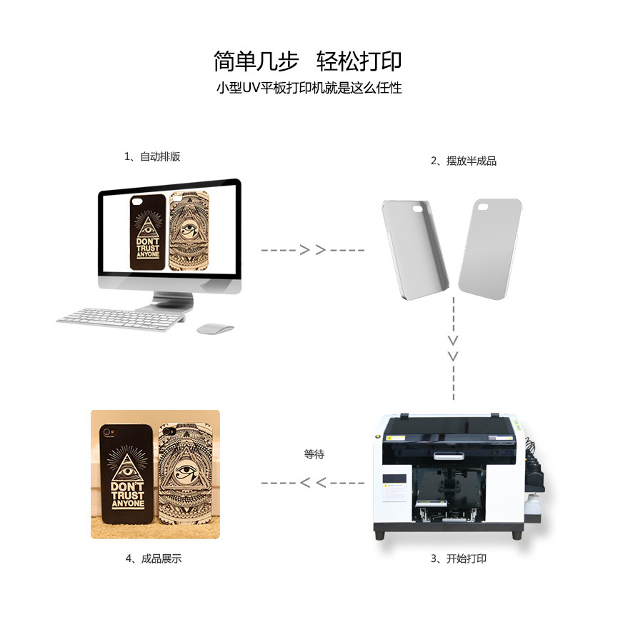 Digital Printing Machine Color Printing Flatbed Printer UV Printer 1mx0.6m Phone Case Digital Printing