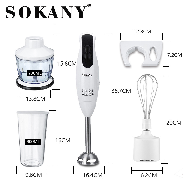 Sokany50065S MultiFunctional Small Cooking Machine Baby Food Supplement Hand Blender Handheld Food Supplement Machine