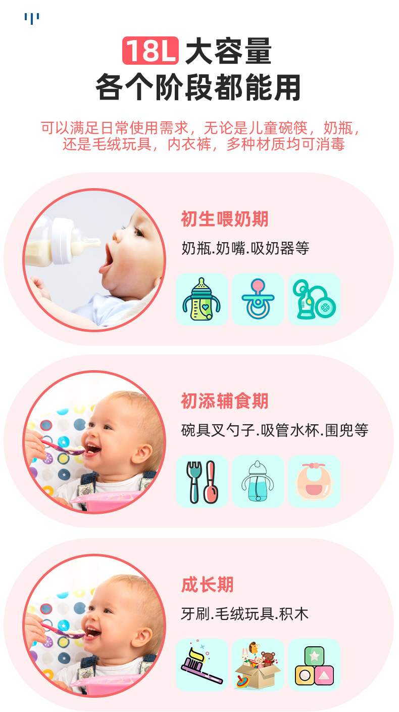 Baby Bottle Disinfection Cabinet with Dryer Two-in-One UV Baby Sterilizer