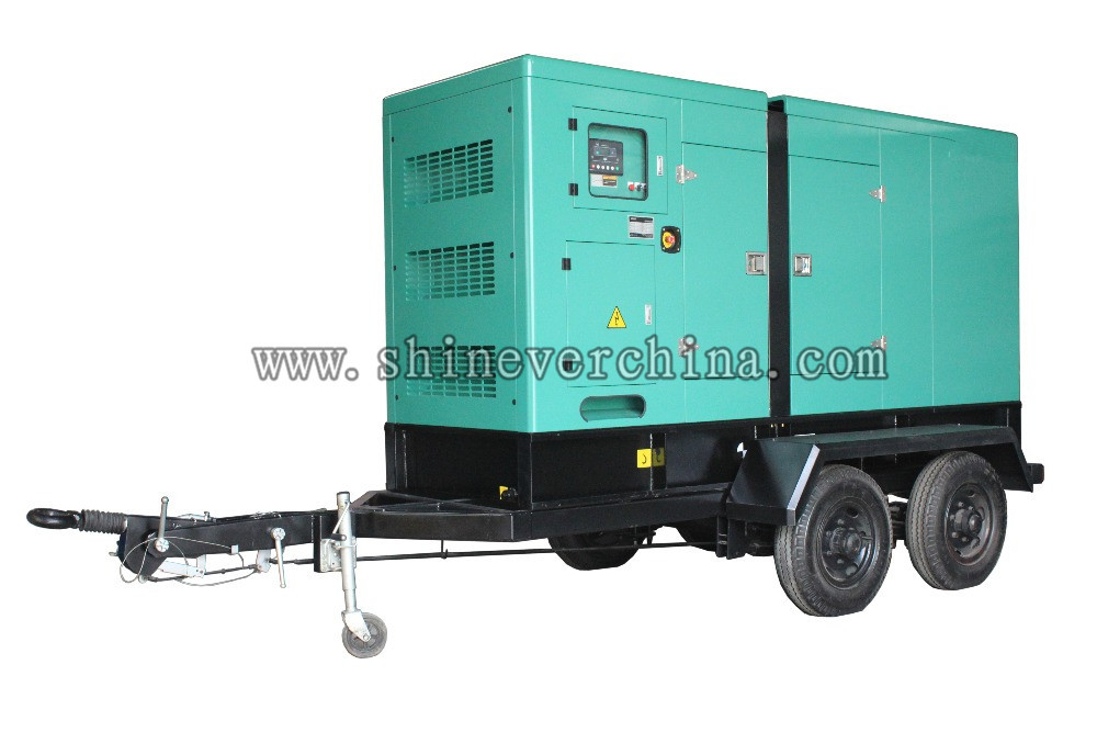 Perkins,Cummins silent manufacturer direct automatic diesel generator set, trailer silent type