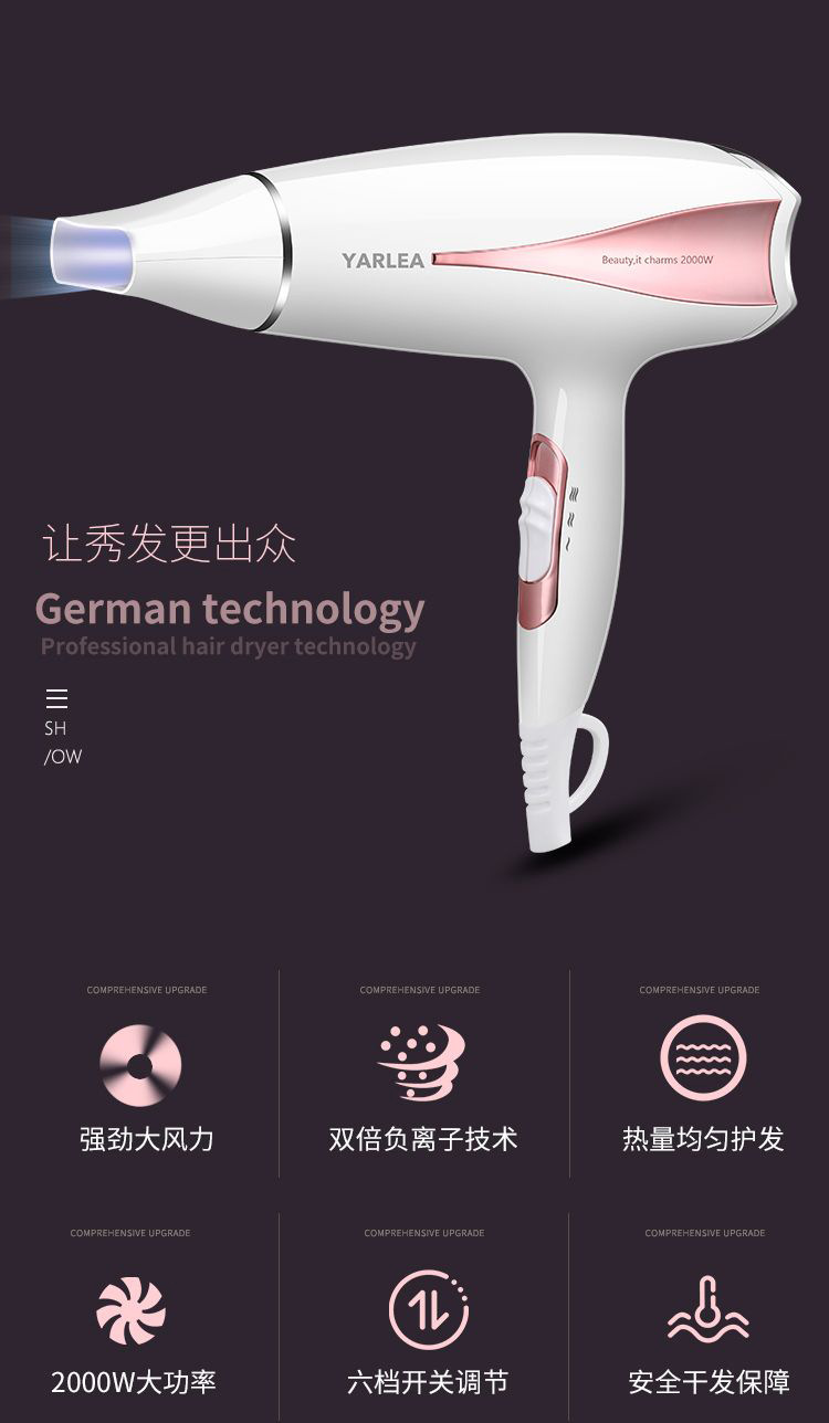 High Power Household Electric Blower Heating and Cooling Air Hair Dryer Hair Salon Hair Dryer CrossBorder Hot Selling High Power Household Electric Blower Heating and Cooling Air Hair Dryer Hair Salon Hair Dryer CrossBorder Hot Selling