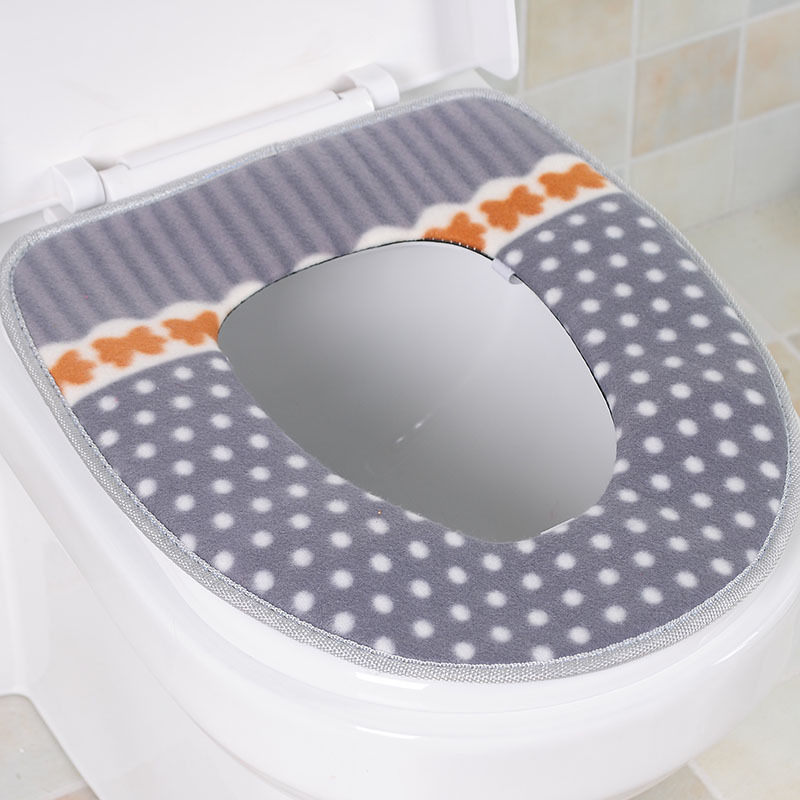 Factory Wholesale Dot Toilet Mat Thick Waterproof Hook And Loop Fastener Toilet Seat Cover Warm Closestool Cushion