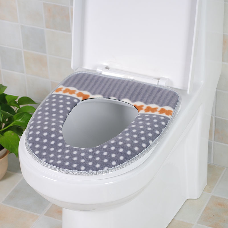 Factory Wholesale Dot Toilet Mat Thick Waterproof Hook And Loop Fastener Toilet Seat Cover Warm Closestool Cushion
