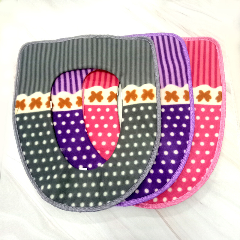 Velcro Plush Toilet Mat Thickened Universal Toilet Seat Cover Winter Toilet Seat Cover Large Toilet Seat Toilet Cushion