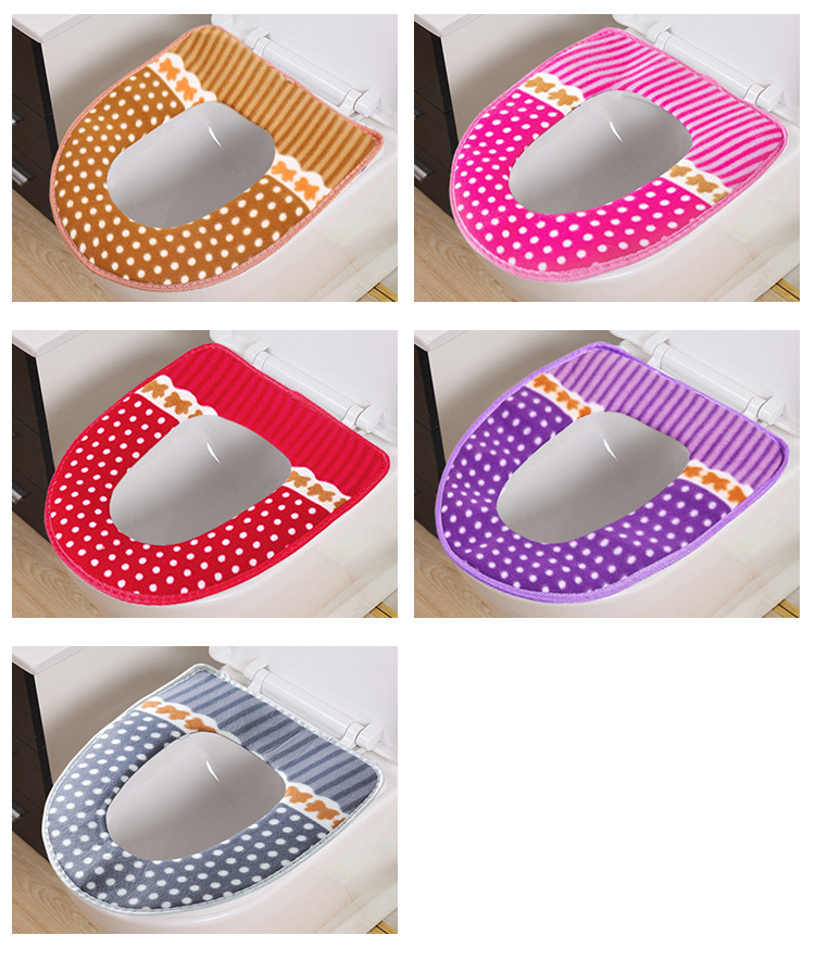Velcro Plush Toilet Mat Thickened Universal Toilet Seat Cover Winter Toilet Seat Cover Large Toilet Seat Toilet Cushion