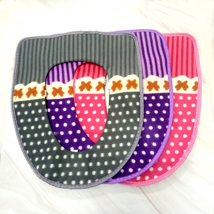Velcro Plush Toilet Mat Thickened Universal Toilet Seat Cover Winter Toilet Seat Cover Large Toilet Seat Toilet Cushion