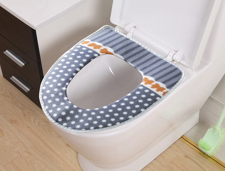 Velcro Plush Toilet Mat Thickened Universal Toilet Seat Cover Winter Toilet Seat Cover Large Toilet Seat Toilet Cushion
