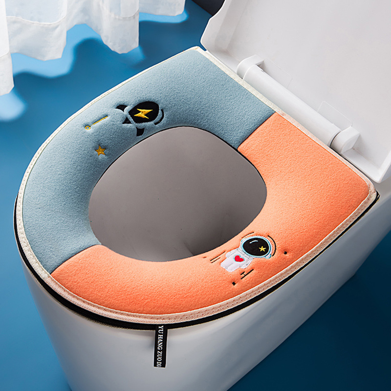 Toilet cushion  Mat Household Velcro Fastener Zipper Toilet Seat Cover Waterproof Thickened Warm Toilet Seat Cover Pad