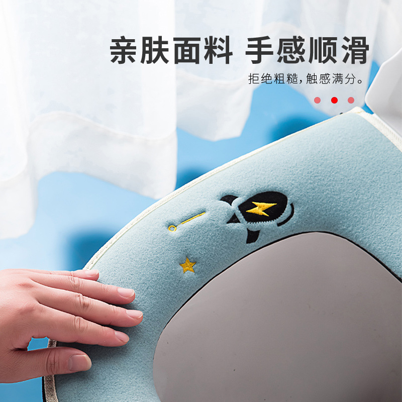 Toilet cushion  Mat Household Velcro Fastener Zipper Toilet Seat Cover Waterproof Thickened Warm Toilet Seat Cover Pad
