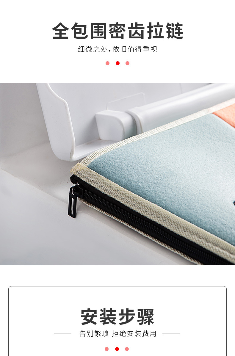 Toilet cushion  Mat Household Velcro Fastener Zipper Toilet Seat Cover Waterproof Thickened Warm Toilet Seat Cover Pad