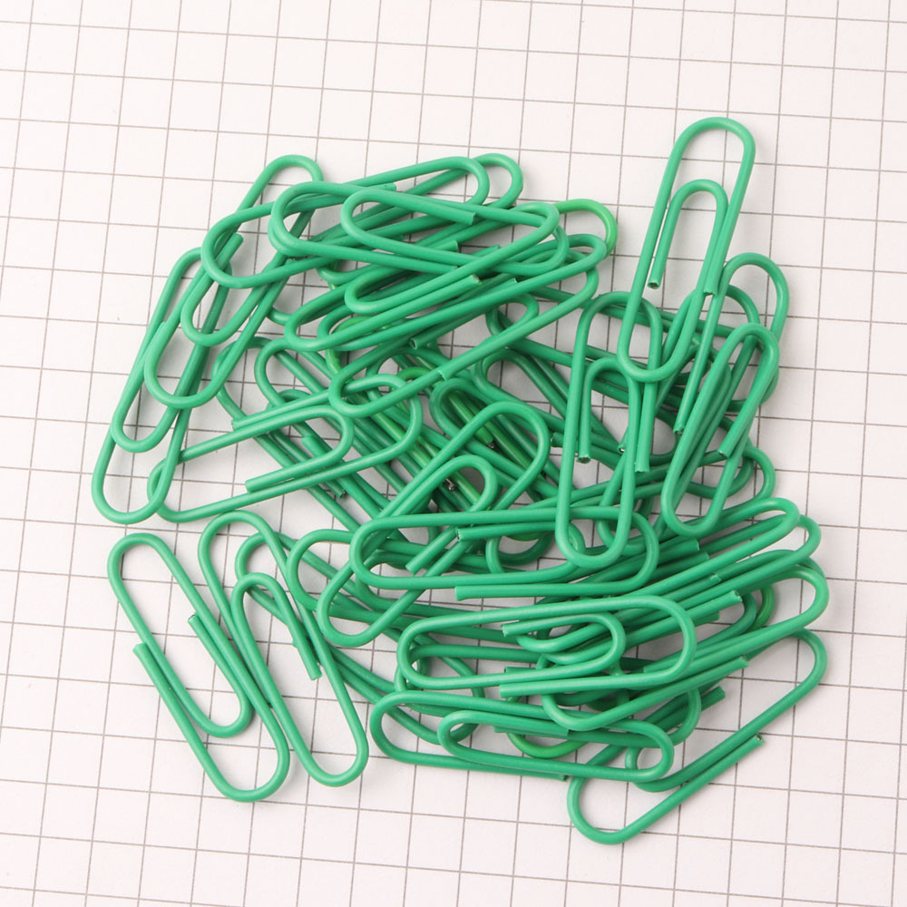 Green cartoon paper clip plastic paper clip color paper clip 28mm