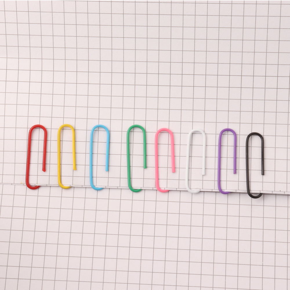 Green cartoon paper clip plastic paper clip color paper clip 28mm