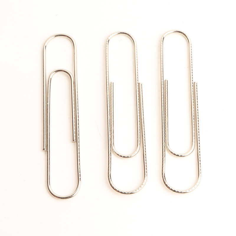 [manufacturers direct sales] round head metal paper clip office nickel plated paper clip 78mm spot supply