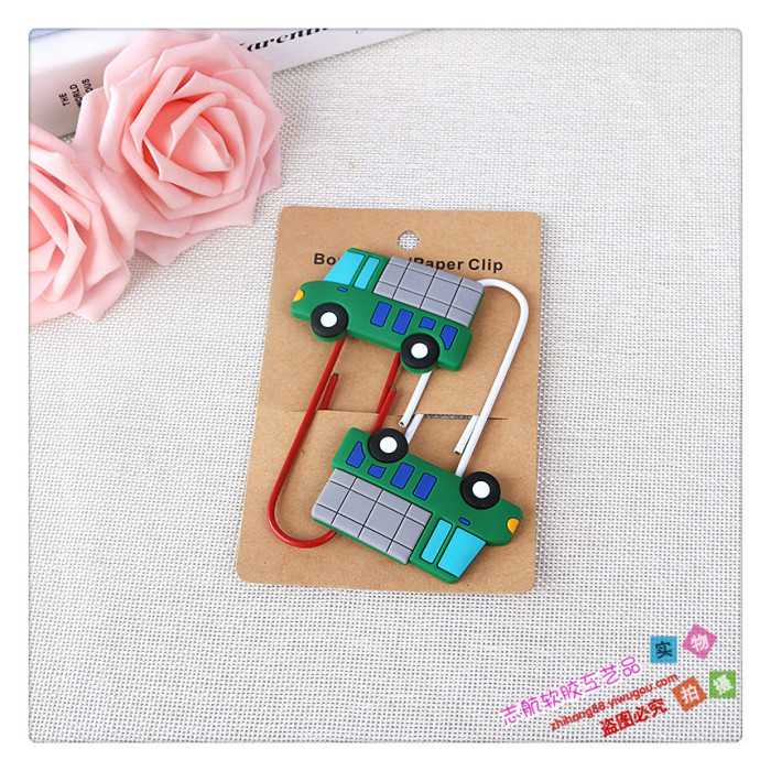 Stationery cute cartoon paper clip paging bookmark color flexible plastic paper clip