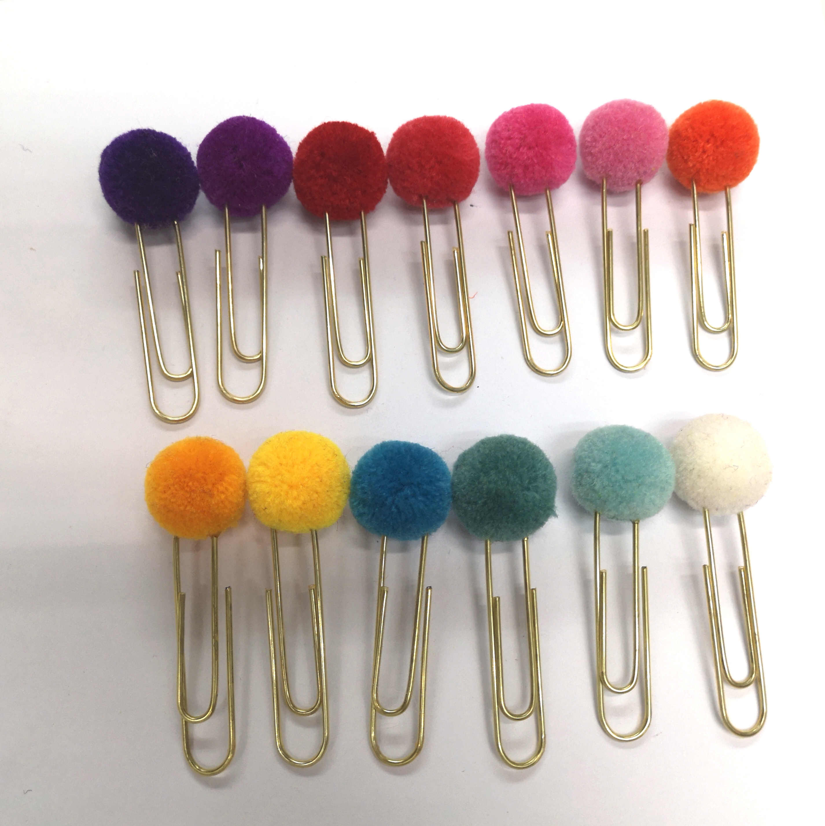 Creative girl hairball paper clip color hairball paperclip notebook DIY gold rose gold bookmark folder Creative girl hairball paper clip color hairball paperclip notebook DIY gold rose gold bookmark folder