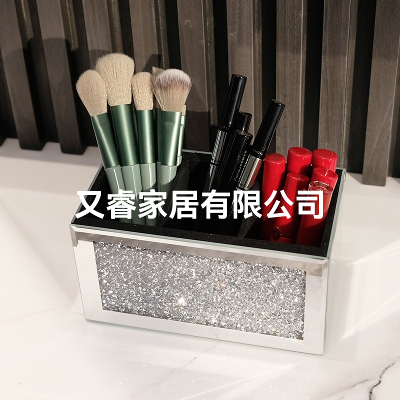 Glass Cosmetic Case Makeup Brush Box Chalk Case Storage Box
