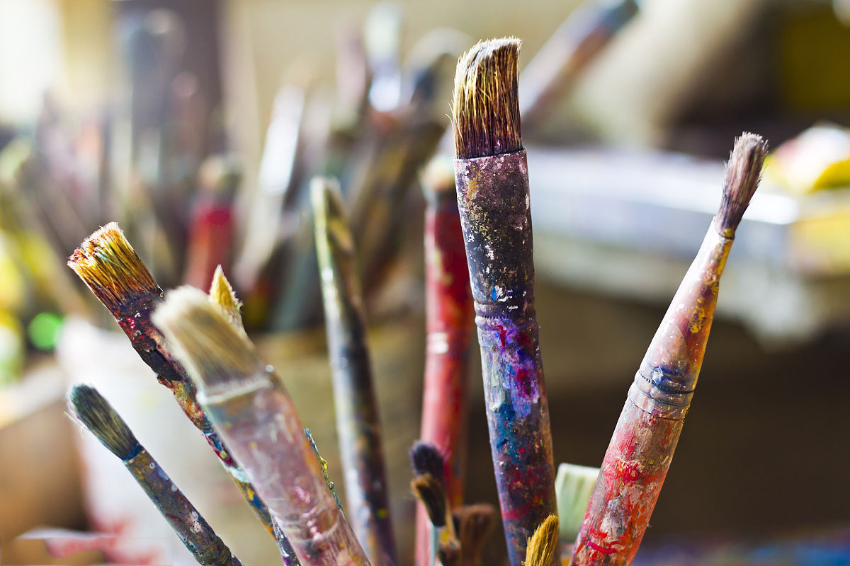 Three - color hair 5 fan - shaped pen oil painting pen water chalk watercolor pen brush tool modification Three - color hair 5 fan - shaped pen oil painting pen water chalk watercolor pen brush tool modification