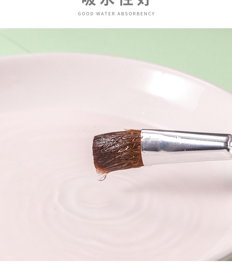Marley G1865 Flat Horse Hair 5 PCs Water Chalk Set for Beginners Students Acrylic Painting Watercolor Brush