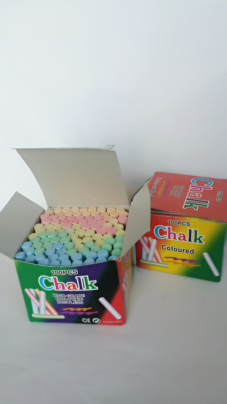 Cylindrical-quality color clean the Blackboard special write 100 pieces of chalk Cylindrical-quality color clean the Blackboard special write 100 pieces of chalk
