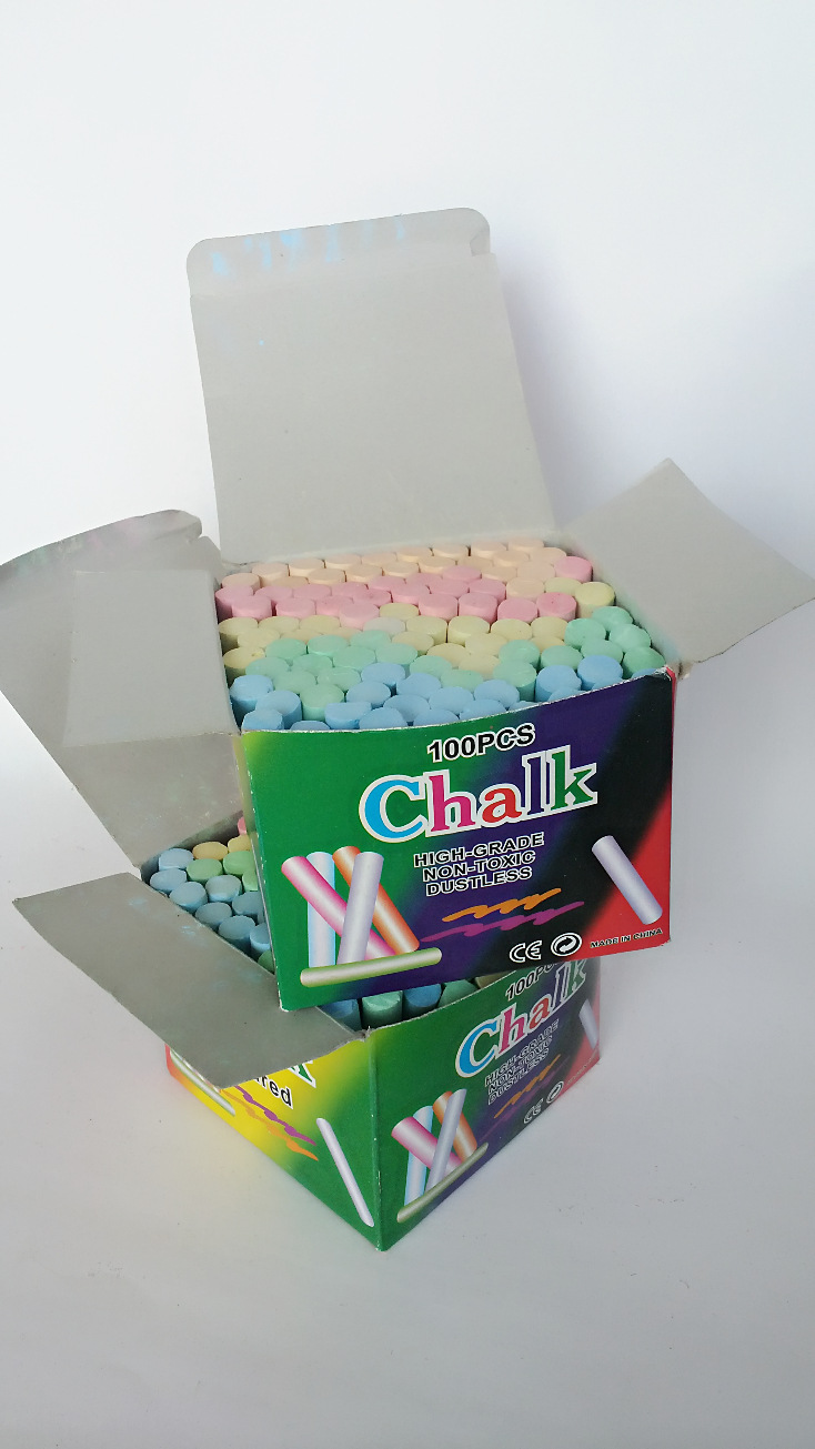 Cylindrical-quality color clean the Blackboard special write 100 pieces of chalk Cylindrical-quality color clean the Blackboard special write 100 pieces of chalk