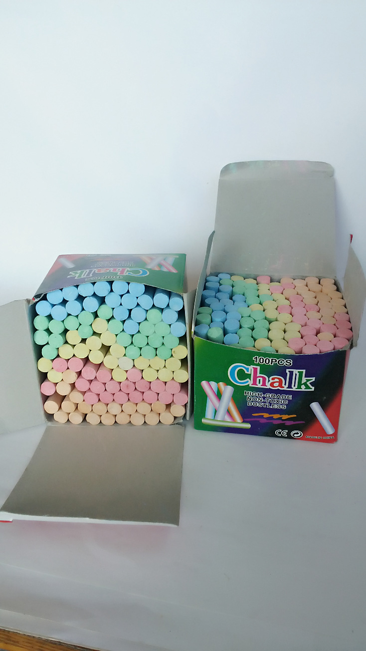 Cylindrical-quality color clean the Blackboard special write 100 pieces of chalk Cylindrical-quality color clean the Blackboard special write 100 pieces of chalk