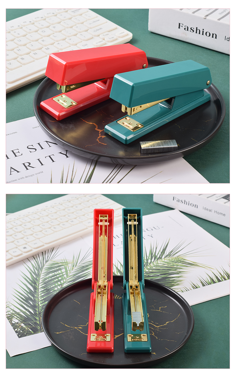 Factory Customized Red Green Gold Christmas Stapler Light Luxury Lengthened Stapler 12# Large Office Book Stapler Factory Customized Red Green Gold Christmas Stapler Light Luxury Lengthened Stapler 12# Large Office Book Stapler
