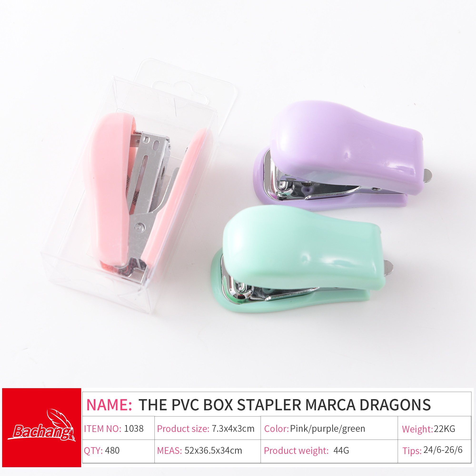 Factory direct LOGO customized metal office mini Macaron stapler 10# stapler