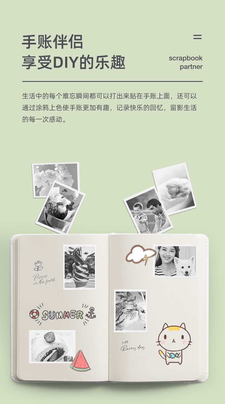 Cross-Border Hot WiFi Digital Children's Camera Polaroid Thermal Ink-Free Black and White Printer Small SLR Toy