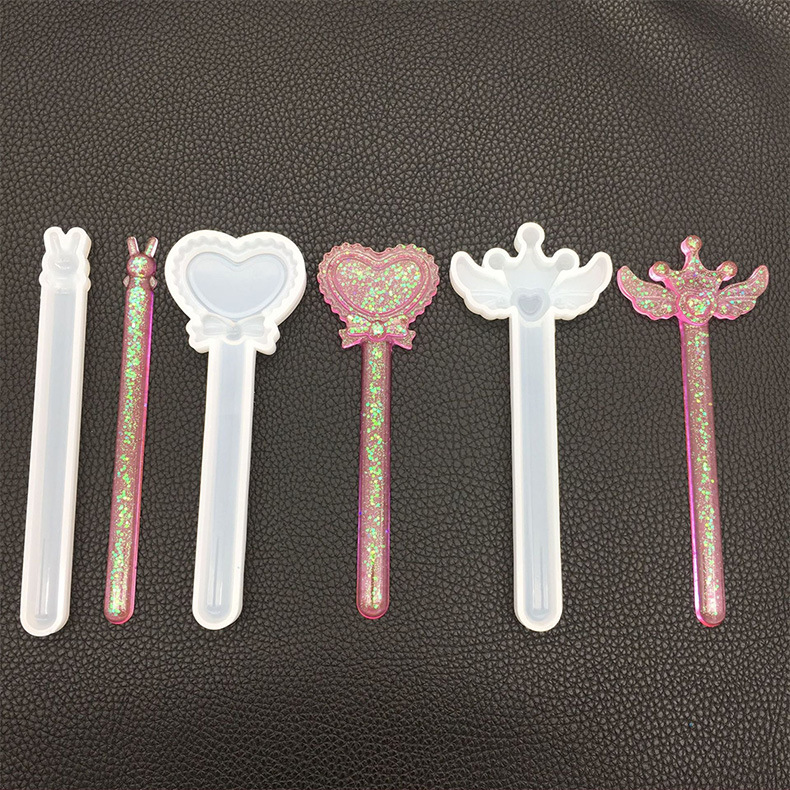 DIY Crystal Glue Magic Wand Bunny Love Ruler Wings Ruler Mirror Silicone Mold UV Glue Scale DIY Crystal Glue Magic Wand Bunny Love Ruler Wings Ruler Mirror Silicone Mold UV Glue Scale