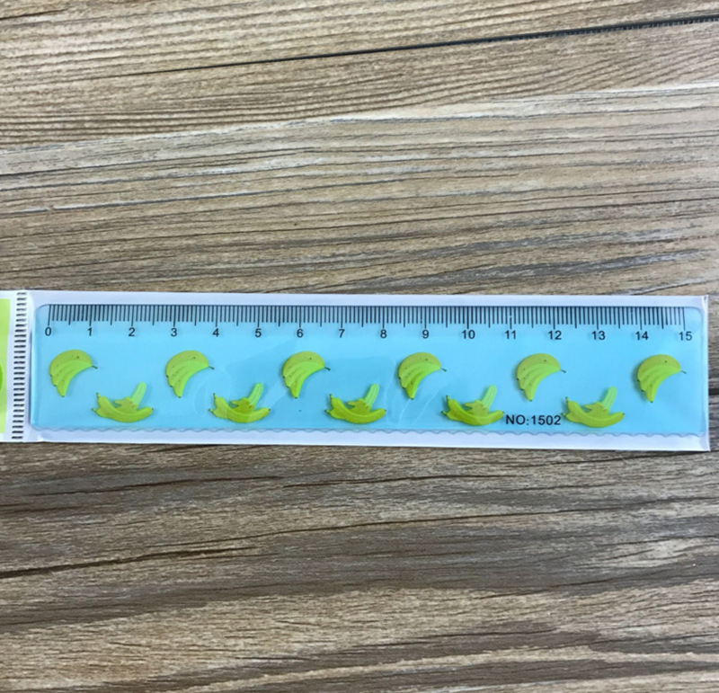 Factory direct sales fruit ruler wholesale cartoon mini plastic measuring ruler 15cm math class learning supplies
