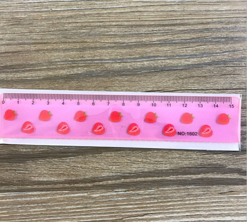 Factory direct sales fruit ruler wholesale cartoon mini plastic measuring ruler 15cm math class learning supplies