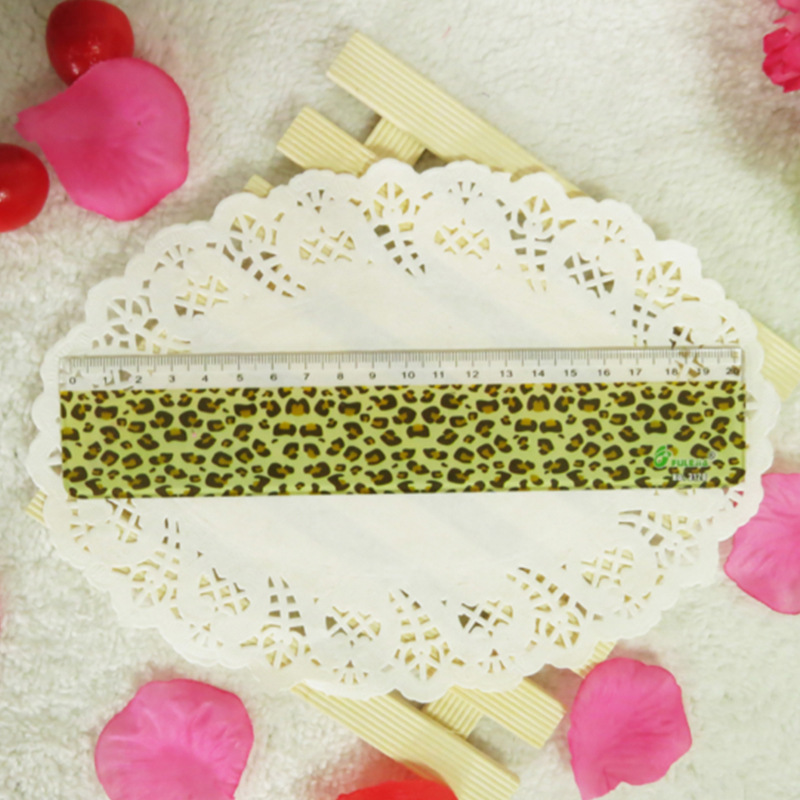 Korea creative stationery leopard print width version of thick ruler 20cm student office supplies Korea creative stationery leopard print width version of thick ruler 20cm student office supplies
