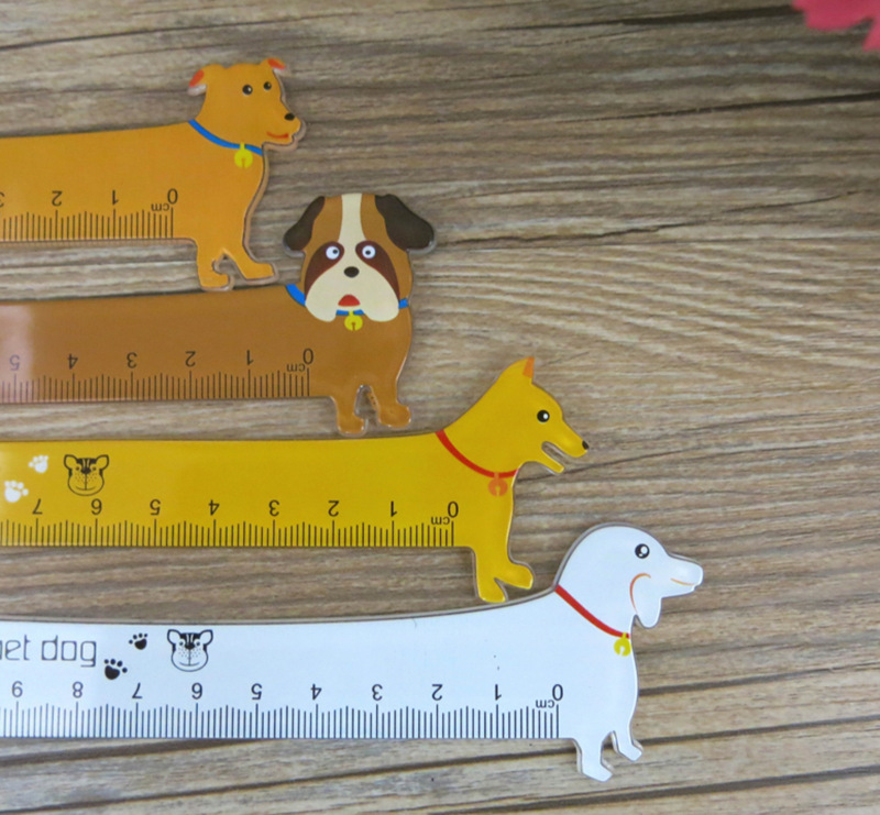 Korean cartoon dog style ruler 15CM middle and primary school students learning supplies plastic ruler wholesale Korean cartoon dog style ruler 15CM middle and primary school students learning supplies plastic ruler wholesale