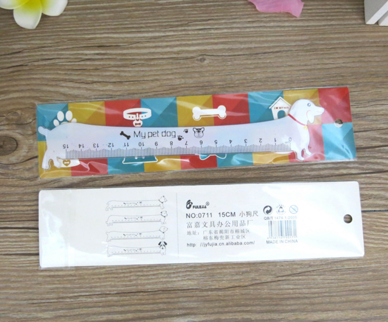 Korean cartoon dog style ruler 15CM middle and primary school students learning supplies plastic ruler wholesale Korean cartoon dog style ruler 15CM middle and primary school students learning supplies plastic ruler wholesale