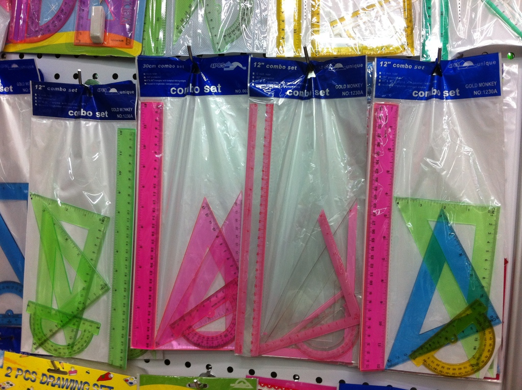 30cm 1230 sets of ruler 4 pieces of protractor triangular straightedge
