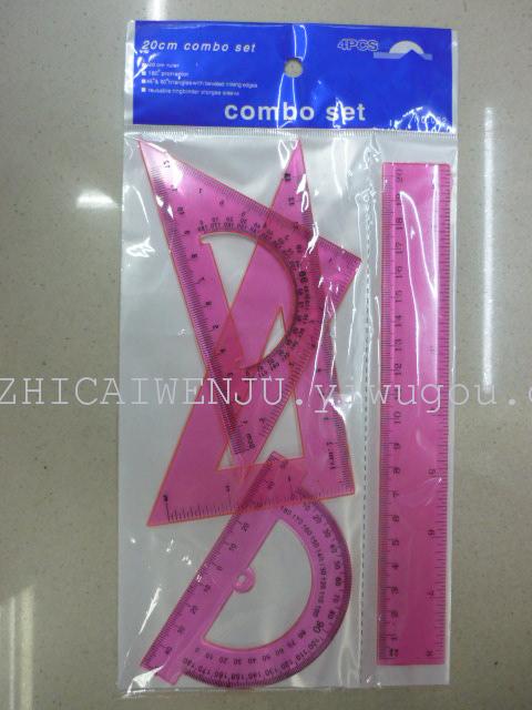 30cm 1230 sets of ruler 4 pieces of protractor triangular straightedge 30cm 1230 sets of ruler 4 pieces of protractor triangular straightedge