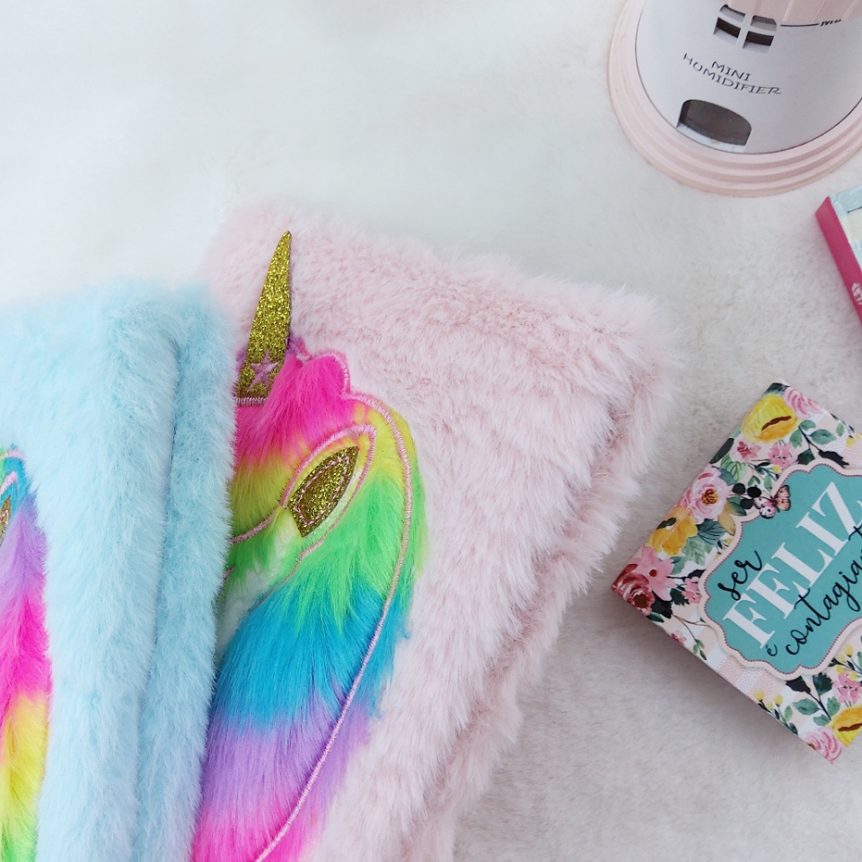 Factory Direct Sales A5 Embroidered Unicorn Plush Journal Notebook Creative Cute Gift Stationery Gift