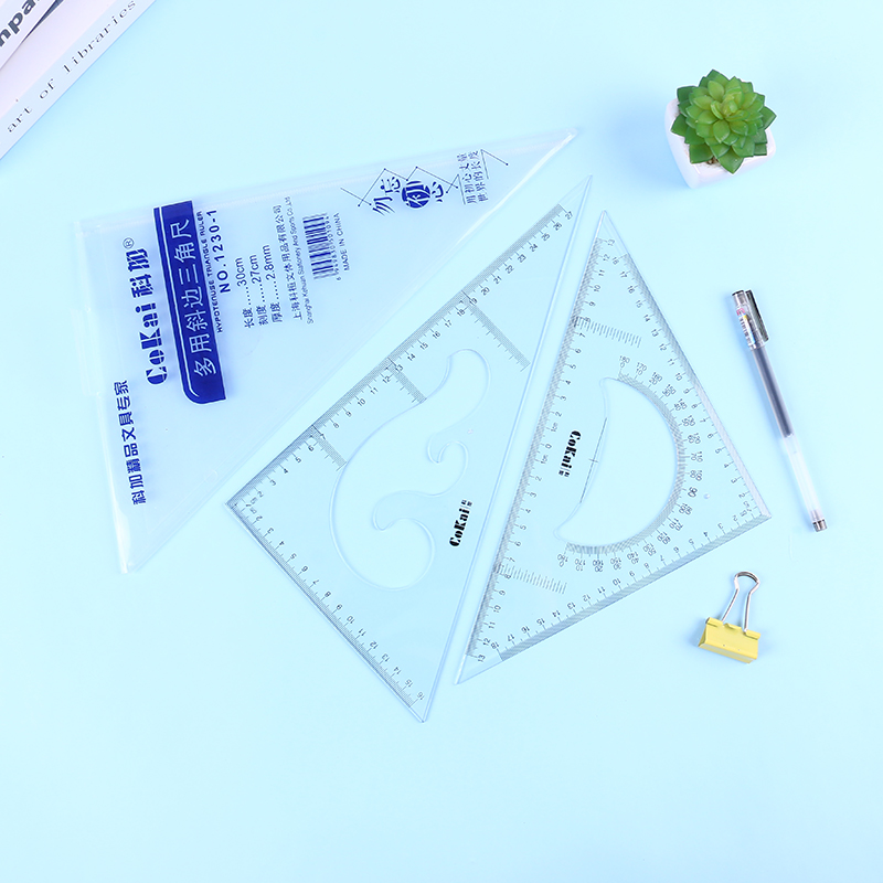 Set square Cokai triangular rule 20cm multi-functional bevel edge cloud ruler 30cm isosceles ruler for design