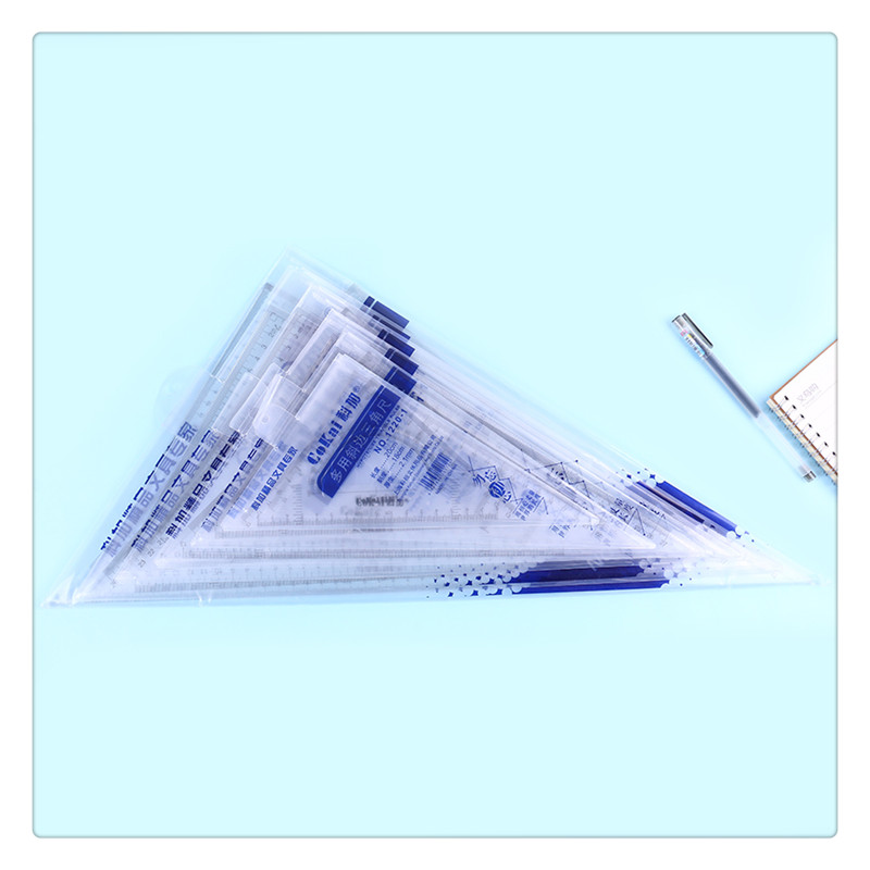 Set square Cokai triangular rule 20cm multi-functional bevel edge cloud ruler 30cm isosceles ruler for design