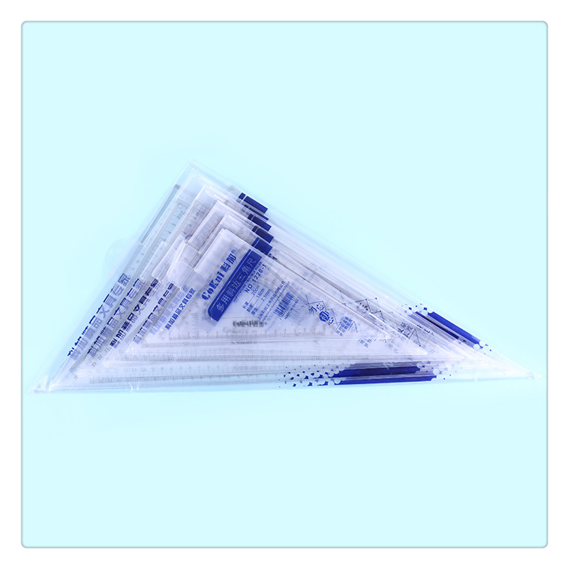 Set square Cokai triangular rule 20cm multi-functional bevel edge cloud ruler 30cm isosceles ruler for design