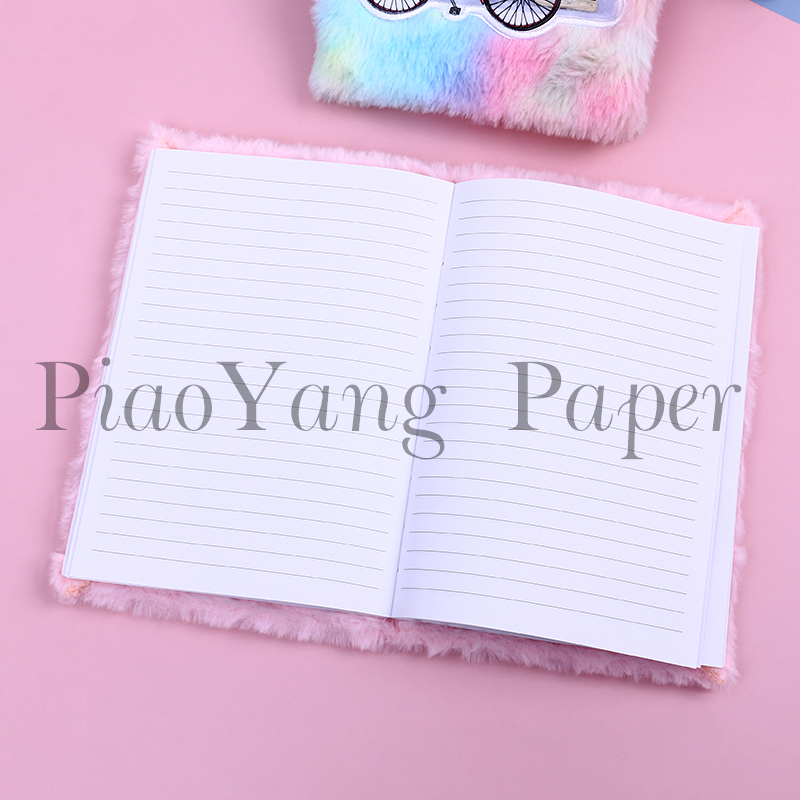 Pink notebook girls heart high appearance level notepad girls with student gifts embroidery plush notebook