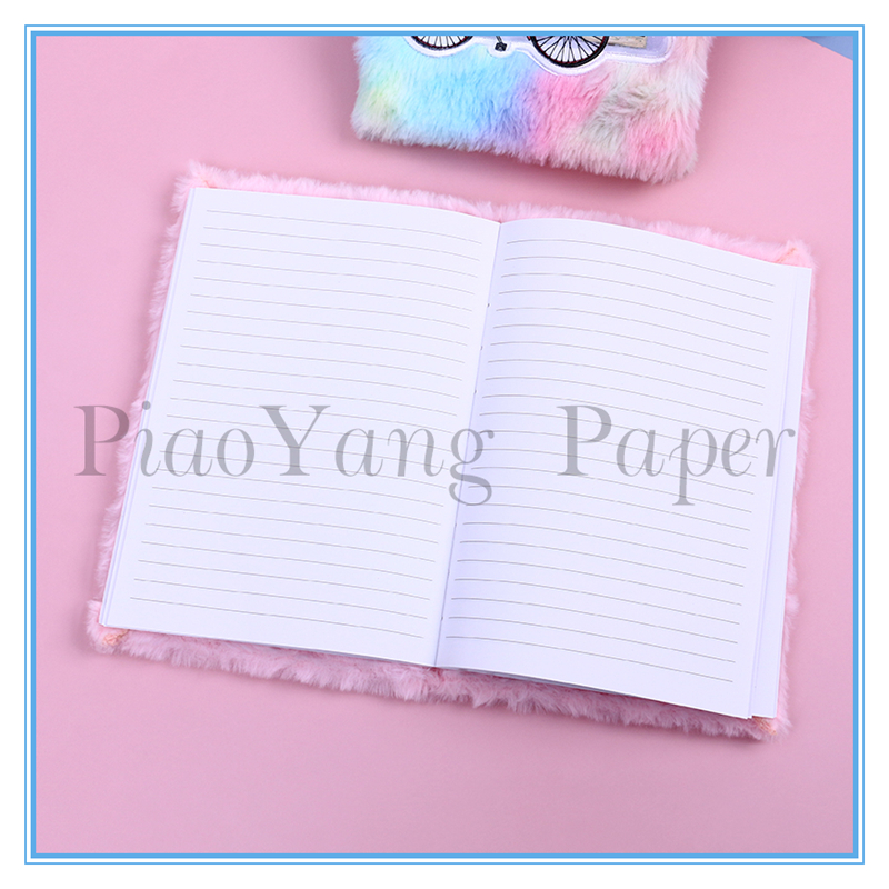 Pink notebook girls heart high appearance level notepad girls with student gifts embroidery plush notebook