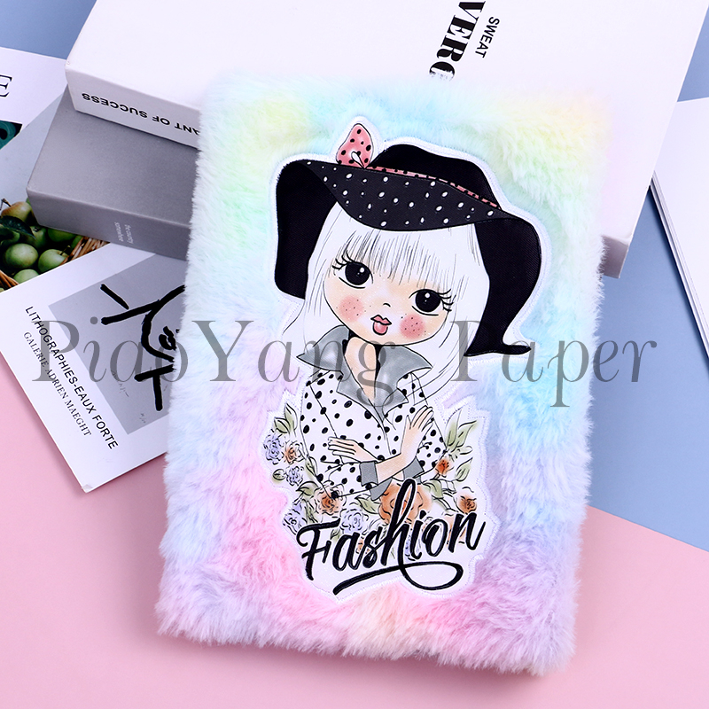 Plush embroidery loose-leaf ins hand ledger DIY cute girl heart hand ledger student notepad notebook
