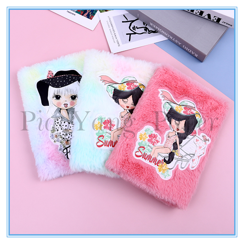 Plush embroidery loose-leaf ins hand ledger DIY cute girl heart hand ledger student notepad notebook