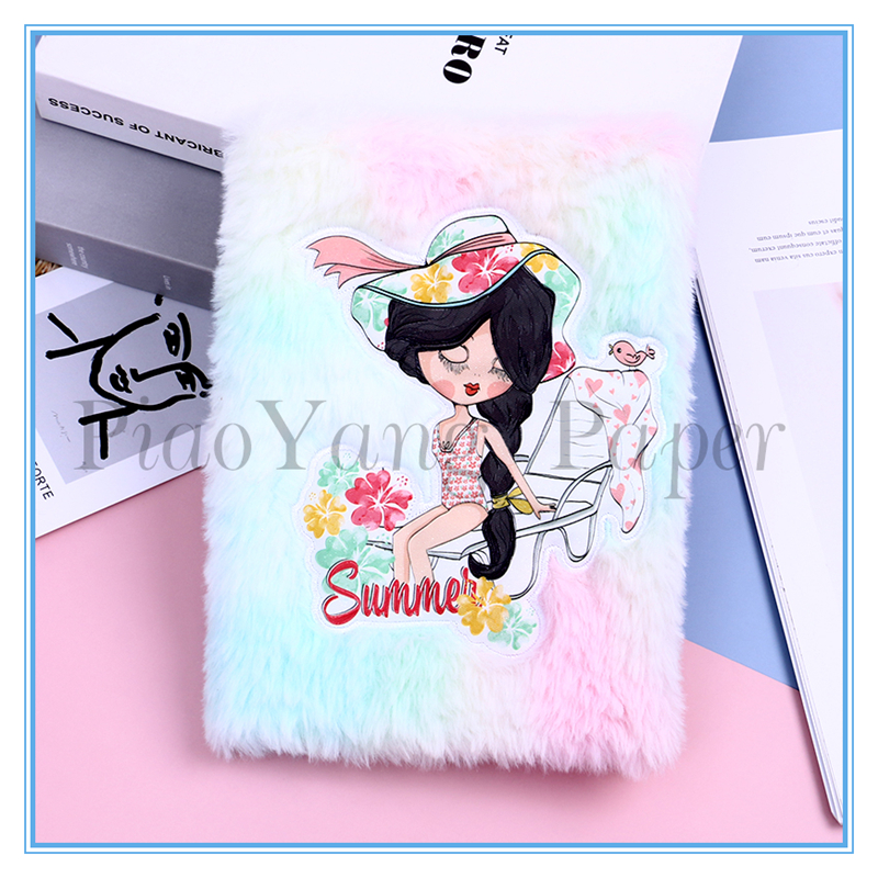 Plush embroidery loose-leaf ins hand ledger DIY cute girl heart hand ledger student notepad notebook