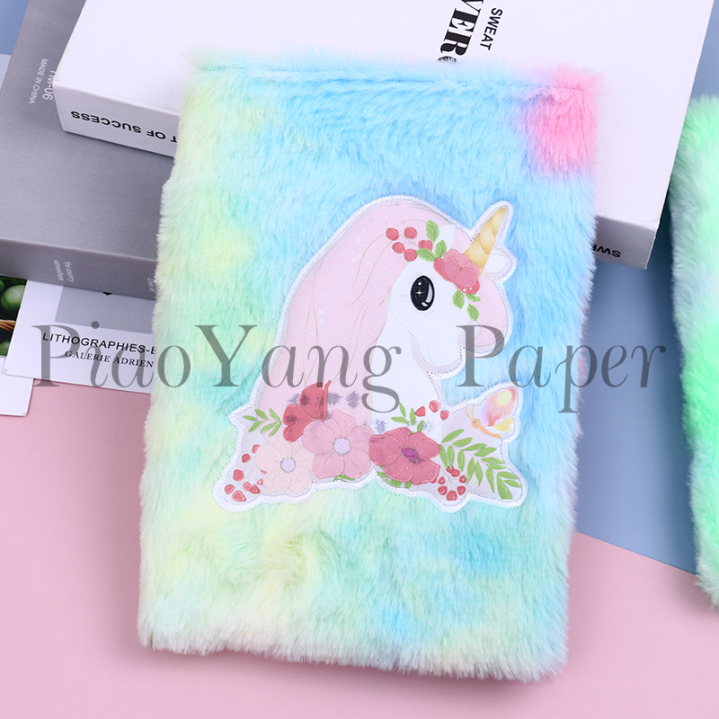Unicorns&#039; new plush Notebook cartoon Plush Manuscript Instagram girl cute Notebook diary