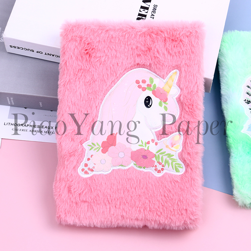 Unicorns&#039; new plush Notebook cartoon Plush Manuscript Instagram girl cute Notebook diary